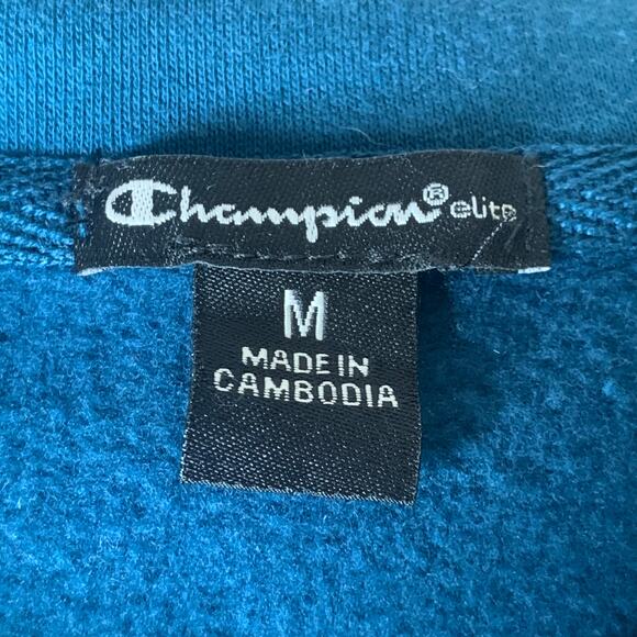 Champion Men's Teal Fleece Zip Front Hoodie Size Medium - Picture 6 of 9